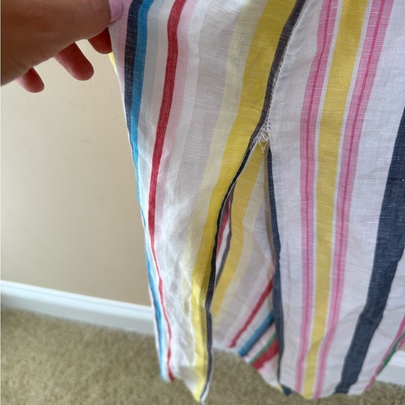 Vilagallo cover up Rainbow Linen cotton blend crochet kaftan beach size L - Picture 3 of 8